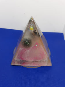 Vintage marble pyramid, push light and glows
