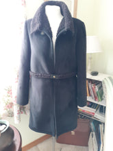 Load image into Gallery viewer, Black scuba suede with black lambswool lining coats