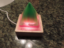 Load image into Gallery viewer, Pink pyramid nightlight that glows