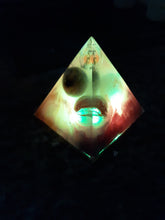 Load image into Gallery viewer, Vintage marble pyramid, push light and glows