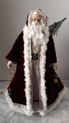 Hand-crafted Porcelain Santa Claus w/lights