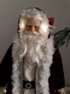 Hand-crafted Porcelain Santa Claus w/lights