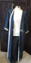 Load image into Gallery viewer, Midi length cotton blend and silk trim kimono